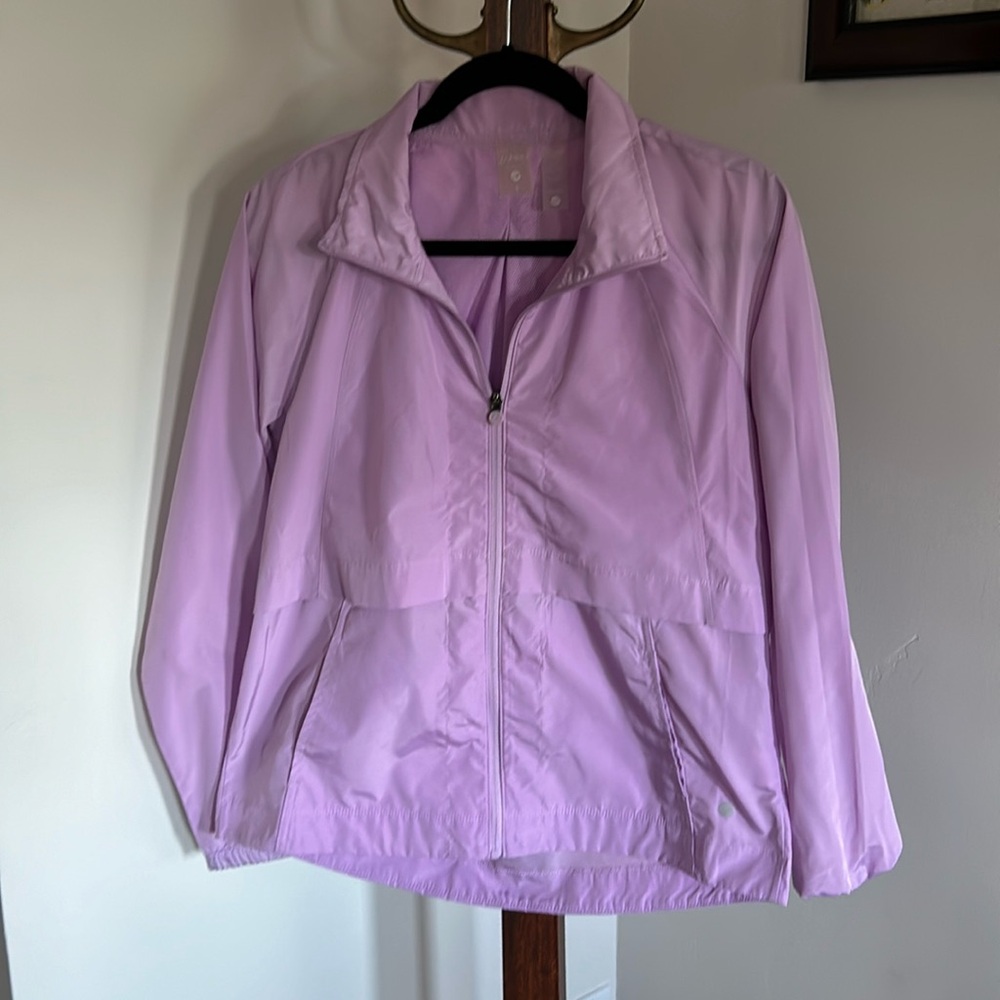 Unipro Women’s Windbreaker Vented‎ Zip up Lightweight Jacket NWOT Lavender SizeS